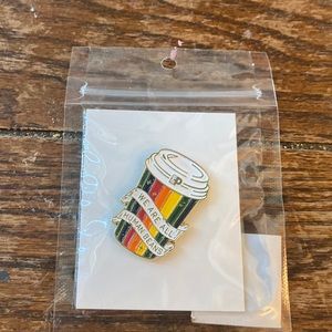 Coffee cup enamel pin